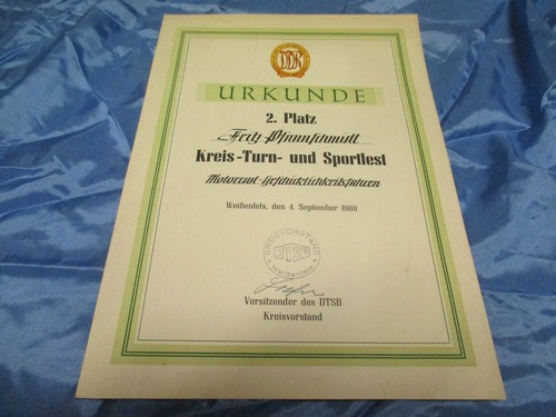 Urkunde ddr 1960 - urkunde,