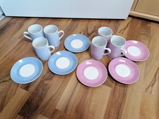 Kaffeeservice rosa / blau 6