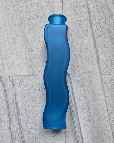 Glasvase blau geschwungene - glasvase,