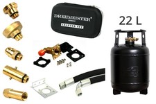 CAMPKO Gasflasche 22L wiederbefüllbar mit Multiventil 80% Füllstop 67R01 LPG