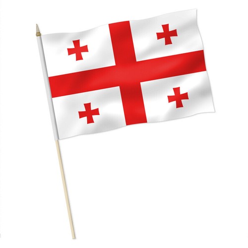 Georgien flagge stockfahne - georgien, flagge,