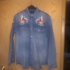 Diesel Hemd Jeans L Mit Vögel