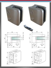 Edelstahl V2A Glashalter Klemmhalter Glasklemme Geländer Sicherungsplatte