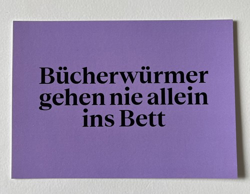 Postkarte bücherwürmer - postkarte, "bücherwürmer