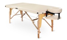ZEN Massageliege Massagetisch Massagebank Therapieliege mobil klappbar Creme