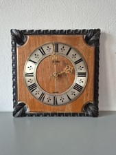 Zentra Wanduhr Vintage Retro / Holz mit schönem Metallrahmen / römische Ziffern
