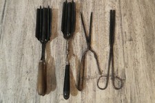 Vintage Antik Lockenstab Wellenstab Friseur Werkzeug  Friseurbedarf 4 Teile