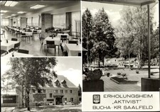 Ak Bucha Unterwellenborn in Thüringen, Speisesaal und Außensicht,... - 4686912