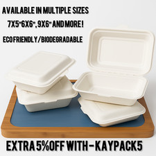 Bagasse Takeaway Behälter | Biologisch abbaubare kompostierbare Lebensmittelboxen umweltfreundlich