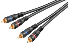 3m Audio Chinchkabel Cinch Cynch RCA Kabel vergoldete Chinch Stecker Schwarz