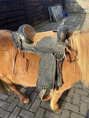 Brauner westernsattel pony aus - brauner,