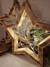 Holzstern mit Lichterkette Weihnachten Deko