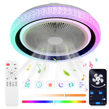 RGBCW Deckenventilator Beleuchtung Fernbedienung LED Deckenlampe Schlafzimmer