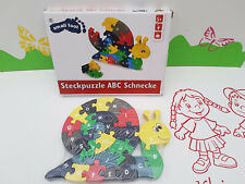 Steckpuzzle Kinderpuzzle Holz Alphabet Buchstaben Schnecke Dinosaurier