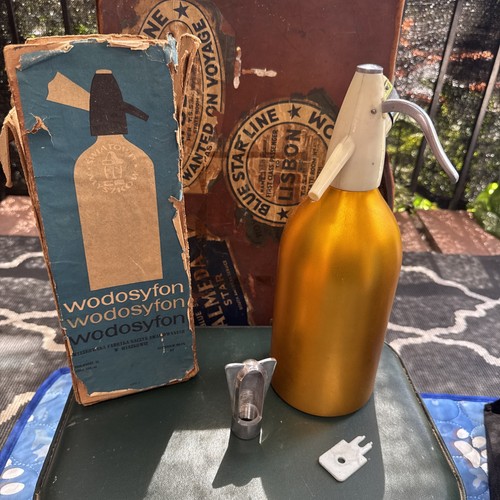 Vintage soda syphon edelstahl - soda,