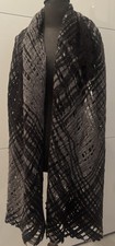 Faliero Sarti One Size Schal  Sehr Weich Neuwertig Grau Schwarz Sehr Ausgefallen