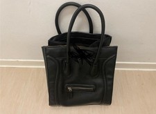 Damen Handtasche Schwarz Leder