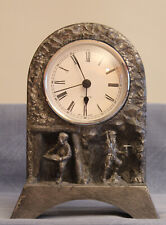 Quartz-Uhr, Zinn-Gehäuse, 1990er Jahre, 2 Bergmänner am Arbeitsort, Uhr läuft an