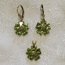 Vintage Peridot Blume Ohrringe