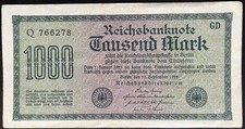 1000 Mark Reichsbanknote 1922  Banknote    15.10.II