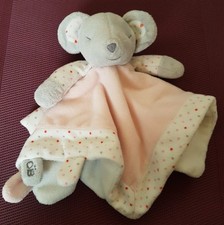 OBAIBI 2in1 Schmusetuch+Fingerpuppe  MAUS schlafend rosa weiß Punkte NEUw