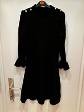 Kleid schwarz Tulpenärmel S M 36 38 Puffärmel Ärmel A-Linie chic Party