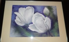 BLUMEN Künstler Bild Original Unikat Kunst Malerei Bilderrahmen Pastellkreide