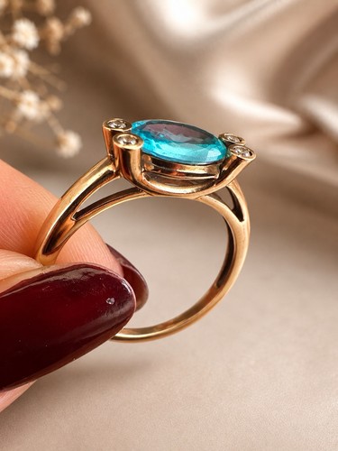 333 gold ring mit blauem - 333,