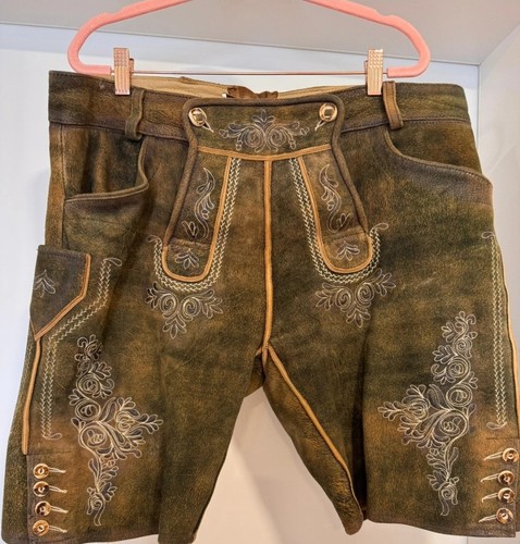Lederhose herren 52 braun - lederhose, gr.