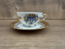 Brun Bavaria Tasse & Untertasse – Handbemalt – Echt Gold – Motiv „Celle“