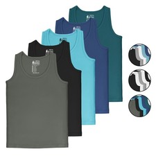 Jungen Unterhemd 5er Set 100% Baumwolle Tank Top Trägertop Basic