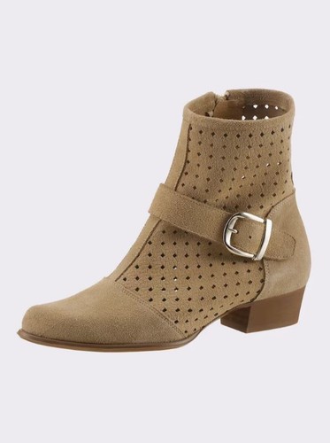 Leder stiefelette beige - beige, 41