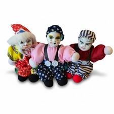 3x Small Clown Figures Dolls