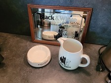 Black & White Scotch Whisky Spiegel + Kanne hcw + Aschenbecher Porzellan England