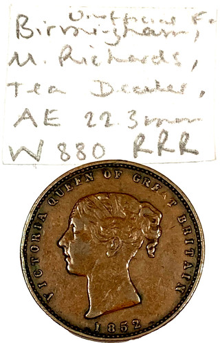 Extrem seltene 1852 birmingham - seltene,