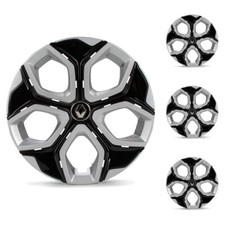 4x ORIGINAL Renault Radkappe Radblende 15" Silber Schwarz TWINGO 3 403156024R