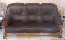 Ledercouch Eiche Braun