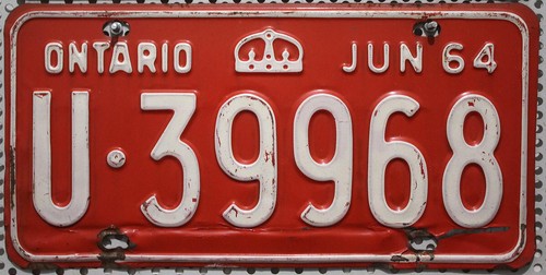 Ontario nummernschild 1964 - nummernschild,