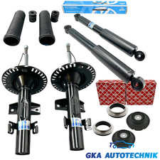 4x STOßDÄMPFER VORNE+HINTEN +FEBI DOMLAGER +STAUB-KIT für VW Transporter Bus T5