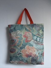 ⚜️Schöner SHOPPER Genäht Handarbeit Mit Abstrakten Blumen Motiven