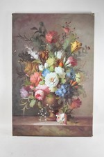 Q28Q05- Gemälde Stillleben Blumenstrauß in Vase signiert Doris van Leeuwen