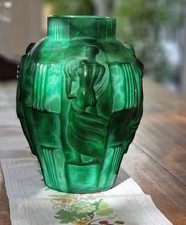 Arthur Plewa, Glasvase "Ingrid", Art Deco, Schlevogt, Gablonz, Bohemia, ca. 1935