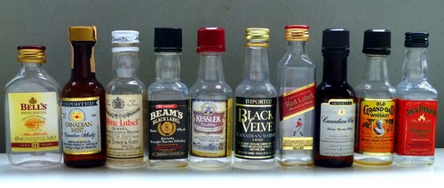 10x leere whisky miniaturen - 10x, whisky-miniaturen