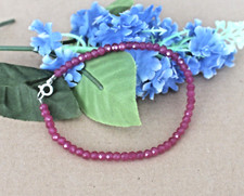 20 cm Natur Facettiert Roter Rubin (Korund) Edelstein Armband ,4mm (GLS-8)