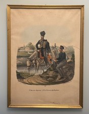 Stahlstich kol.: Kgl. Preuss. Garde Corps, 1. Garde Cavallerie Brig., Potsdam 