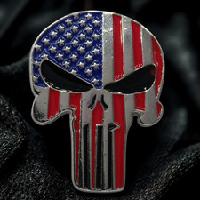 Schädel USA Anstecker Biker Pin Abzeichen Sammler Button Anstecknadel