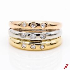 Ring 750/18K Gelbgold Rosegold Weißgold 9 Diamanten Brillanten