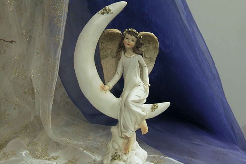 Engelmädchen mit mond engel - mond,