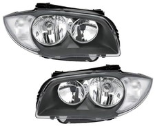 Scheinwerfer Set für BMW E81 E82 E87 E88 1er Schwarz Halogen Links Rechts H7 H7