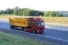 LKW Foto Iveco Planensattelzug Deutschland rot WEYERMANN MALZ #g4cg